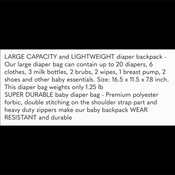 🎀Baby Diaper backpack Leopard Black New 🎀 - Picture 7 of 7